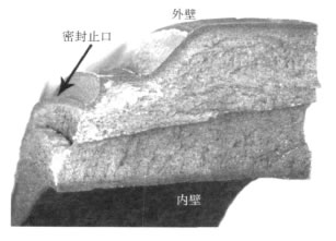 A部位縱裂縫斷而形貌